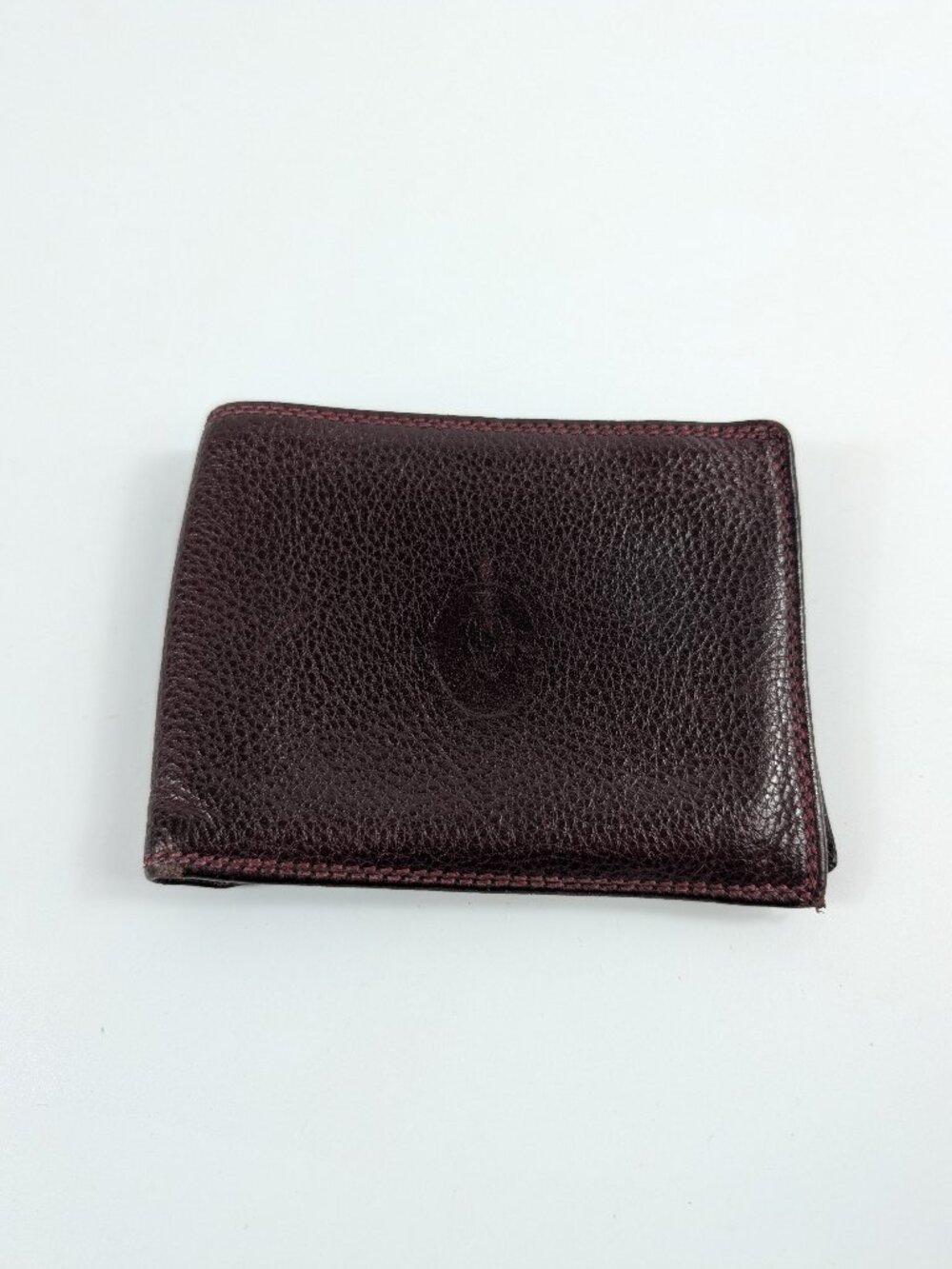 Scuola del Cuoio Firenze Italy Bifold Wallet Brown Pebbled Leather Stamped Logo